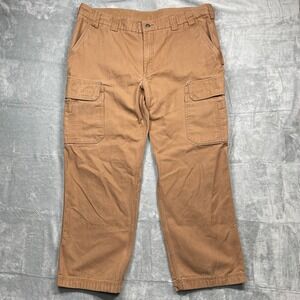 Duluth Trading Co Ballroom Cargo Pants Mens Tan Canvas Work Utility 44x32